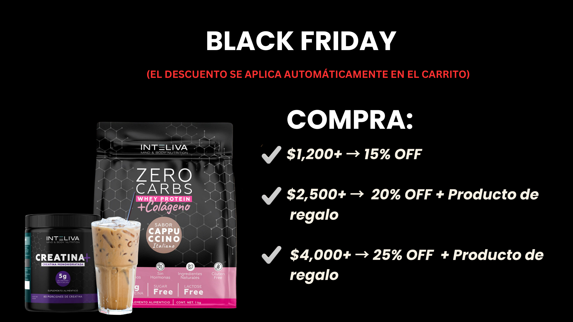 Inteliva Creatina en polvo. Creatina monohidratada, creapure, Monohidrato de creatina.