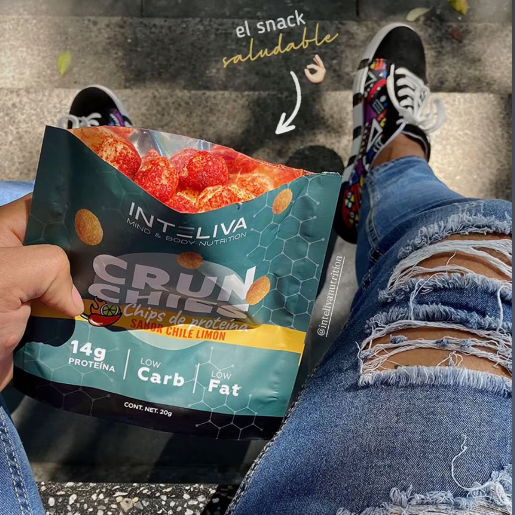 Crunchies: Chips de proteína sabor chile limón