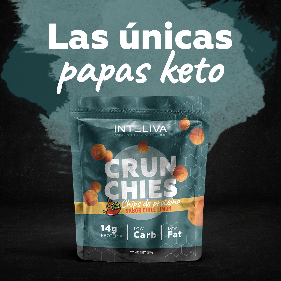 Crunchies: Chips de proteína sabor chile limón