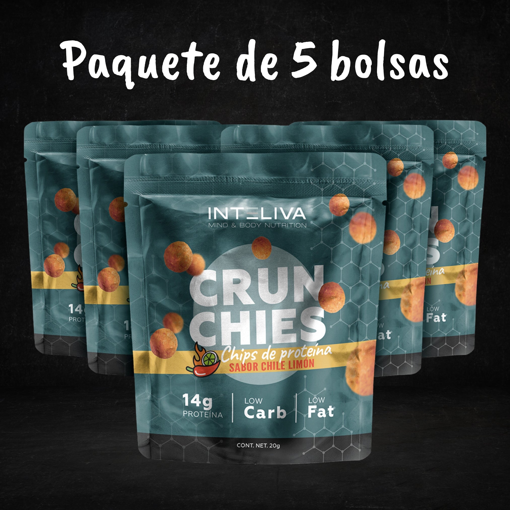 Crunchies: Chips de proteína sabor chile limón