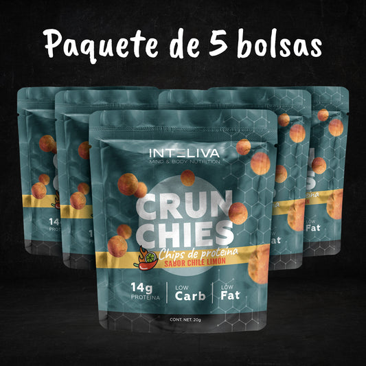 Crunchies: Chips de proteína (paquete de 5 bolsas)