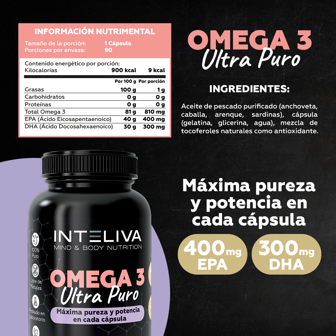 Omega 3 Ultra Puro - 90 porciones