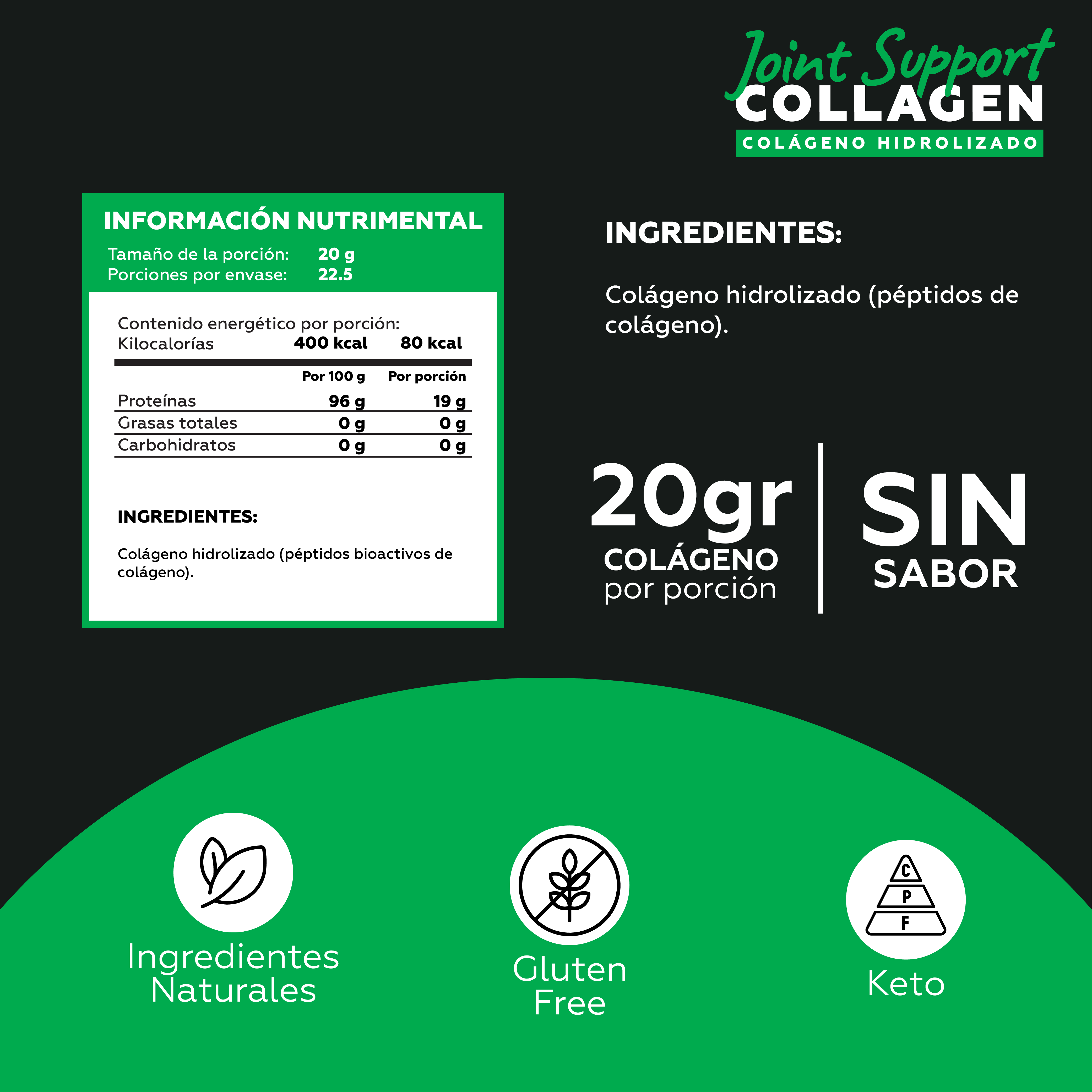 Joint Support: Colágeno Hidrolizado Puro (sin sabor)