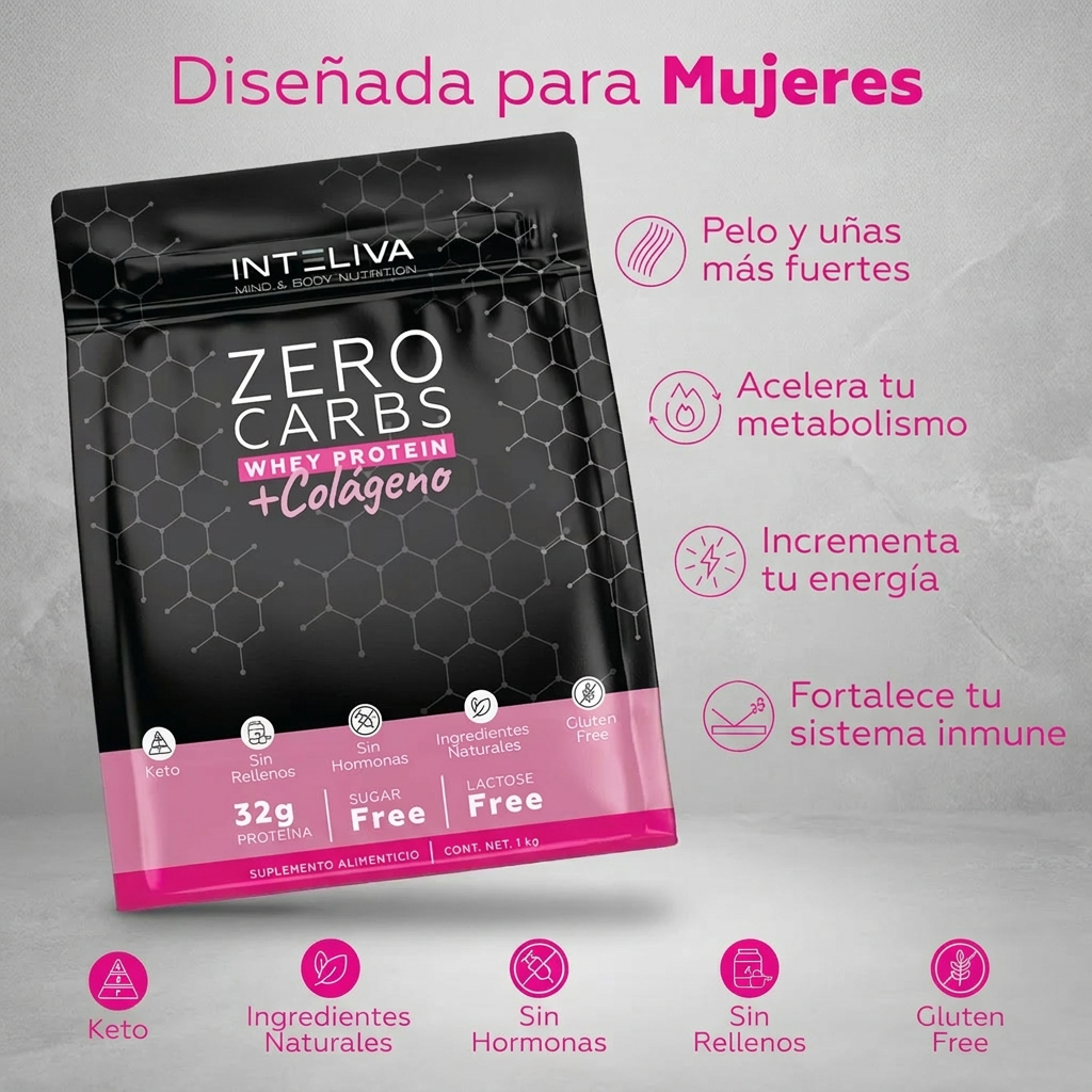 Proteína en polvo Zero Carbs + Colágeno (proteína sin carbohidratos)